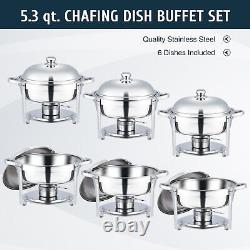 Stainless Steel Chafer 9.5 & 5.3 QT Chafing Dish Sets Bain Marie Food Warmer