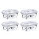 Stainless Steel Chafing Dish Set 13.7qt Buffet Serving Dishes Warming Trays 4pcs