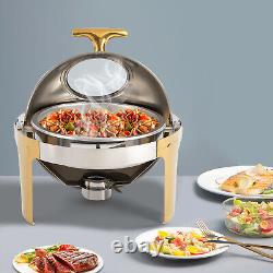 Visible Chafing Dish Buffet Set Stainless Steel Food Warmer Chafer Set Round 6L