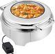 YMJOINMX Electric Round Chafing Dish Buffet Set 6 Quart Chaffing Servers